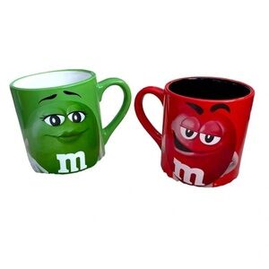 M&M Character Mugs Set - Green and Red